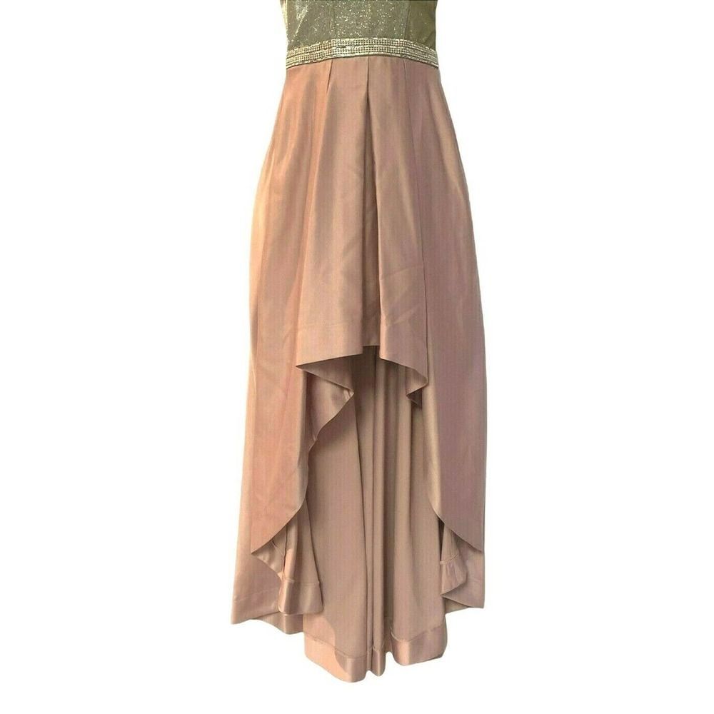 Speechless Mauve Spaghetti Strap Satin Silver Tulle Evening Gown Prom Dress - Picture 9 of 12